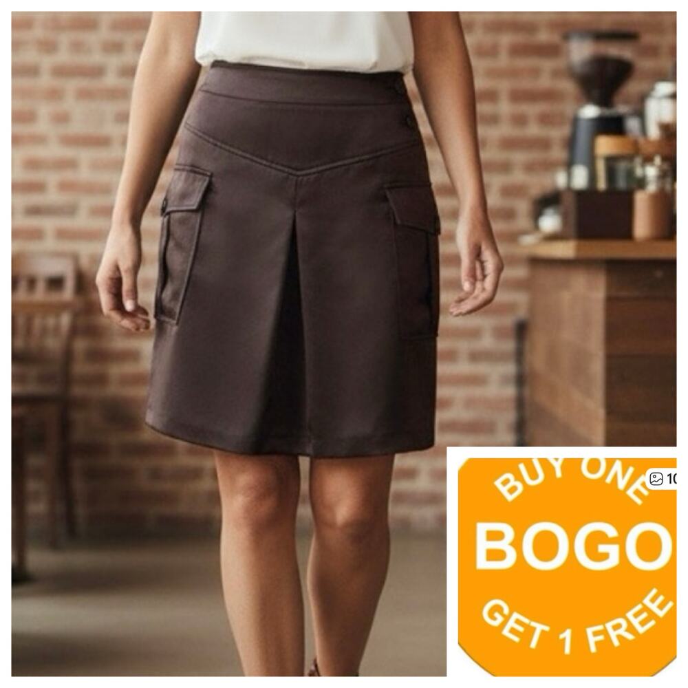 Bern and Mort Mini Skirt Shiny Chocolate Brown Utility vibe size 8